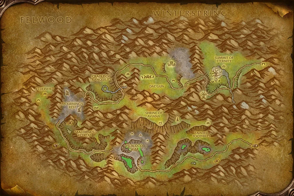 Map of Mount Hyjal