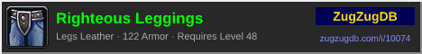 Righteous Leggings: forum signature banner