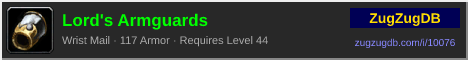 Lord's Armguards: forum signature banner
