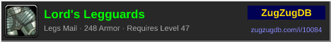Lord's Legguards: forum signature banner