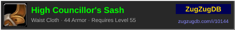 High Councillor's Sash: forum signature banner