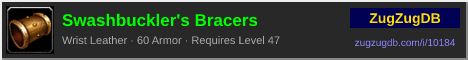 Swashbuckler's Bracers: forum signature banner