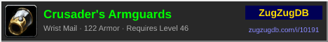 Crusader's Armguards: forum signature banner