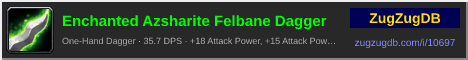 Enchanted Azsharite Felbane Dagger: forum signature banner