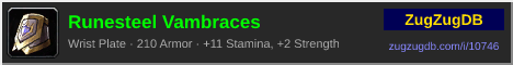 Runesteel Vambraces: forum signature banner