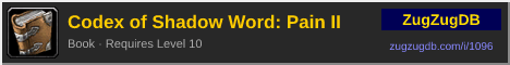 Codex of Shadow Word: Pain II: forum signature banner
