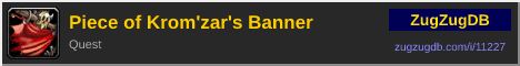 Piece of Krom'zar's Banner: forum signature banner