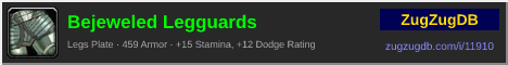 Bejeweled Legguards: forum signature banner