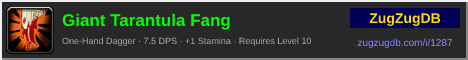 Giant Tarantula Fang: forum signature banner