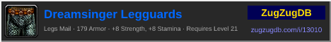 Dreamsinger Legguards: forum signature banner