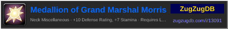 Medallion of Grand Marshal Morris: forum signature banner