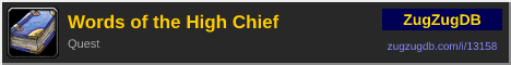 Words of the High Chief: forum signature banner