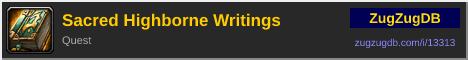 Sacred Highborne Writings: forum signature banner