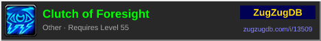 Clutch of Foresight: forum signature banner
