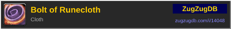 Bolt of Runecloth: forum signature banner