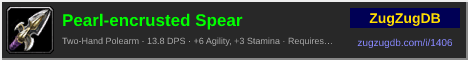 Pearl-encrusted Spear: forum signature banner