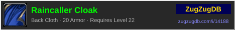 Raincaller Cloak: forum signature banner