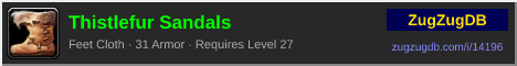 Thistlefur Sandals: forum signature banner