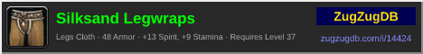 Silksand Legwraps: forum signature banner