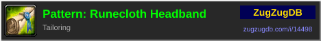 Pattern: Runecloth Headband: forum signature banner