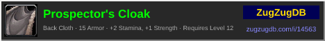 Prospector's Cloak: forum signature banner