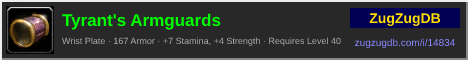 Tyrant's Armguards: forum signature banner