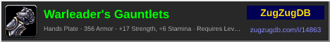 Warleader's Gauntlets: forum signature banner