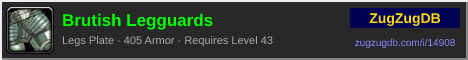 Brutish Legguards: forum signature banner