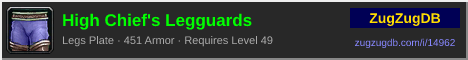High Chief's Legguards: forum signature banner