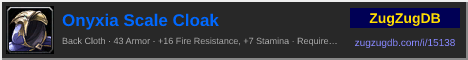 Onyxia Scale Cloak: forum signature banner