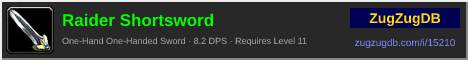 Raider Shortsword: forum signature banner