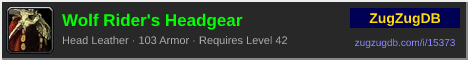 Wolf Rider's Headgear: forum signature banner