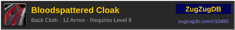 Bloodspattered Cloak: forum signature banner