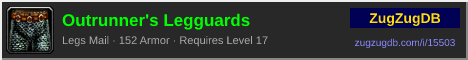 Outrunner's Legguards: forum signature banner