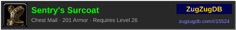 Sentry's Surcoat: forum signature banner