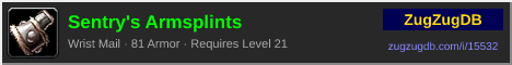 Sentry's Armsplints: forum signature banner