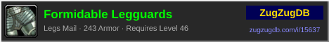 Formidable Legguards: forum signature banner