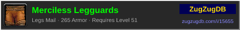 Merciless Legguards: forum signature banner