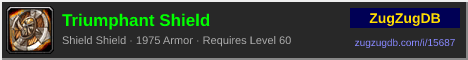 Triumphant Shield: forum signature banner