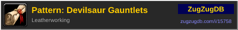 Pattern: Devilsaur Gauntlets: forum signature banner