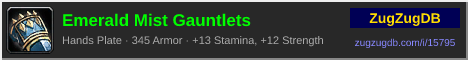 Emerald Mist Gauntlets: forum signature banner