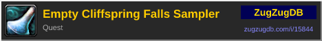 Empty Cliffspring Falls Sampler: forum signature banner