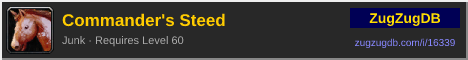 Commander's Steed: forum signature banner