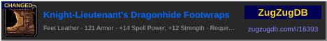 Knight-Lieutenant's Dragonhide Footwraps: forum signature banner