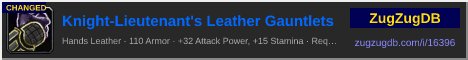 Knight-Lieutenant's Leather Gauntlets: forum signature banner