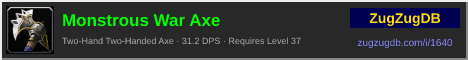Monstrous War Axe: forum signature banner