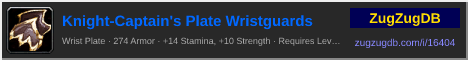 Knight-Captain's Plate Wristguards: forum signature banner