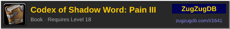 Codex of Shadow Word: Pain III: forum signature banner
