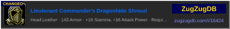 Lieutenant Commander's Dragonhide Shroud: forum signature banner