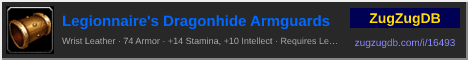 Legionnaire's Dragonhide Armguards: forum signature banner